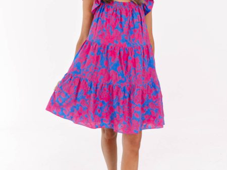 Here With Me Dress - Blue Fuchsia Online Sale