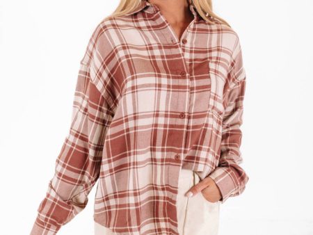 Z Supply River Plaid Button Up - Tiger Eye For Cheap