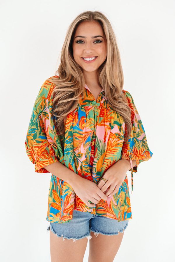 The Paloma Puff Sleeve Tunic - Multi For Sale