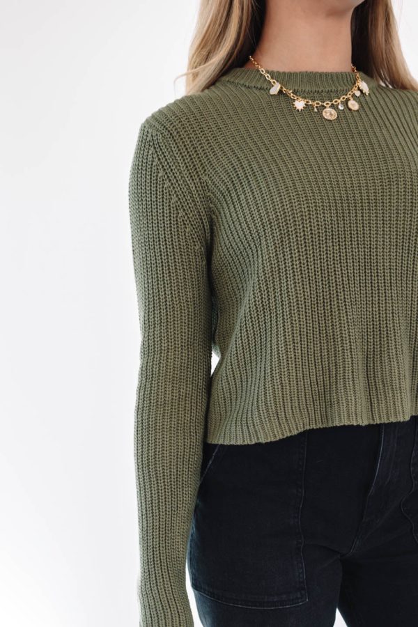 Hello Fall Sweater - Olive Green For Cheap