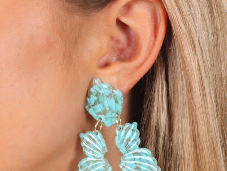 Michelle Acrylic Earrings - Aquamarine Online