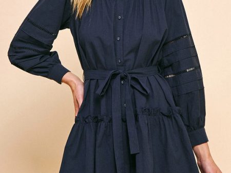 Button Down Belted Mini Dress - Ink - FINAL SALE For Cheap