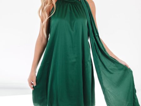 Here For It Dress - Dark Green Online now