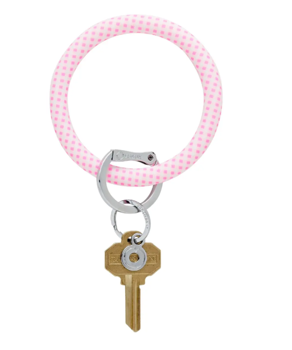 Big O Silicone Key Ring - Pink Gingham OR Blue Gingham Fashion