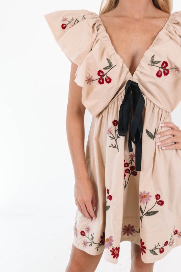 At The Table Dress - Taupe Fashion