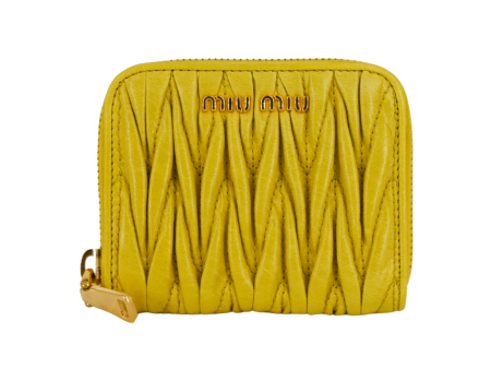 Yellow Textured Zip Coin Purse For Discount