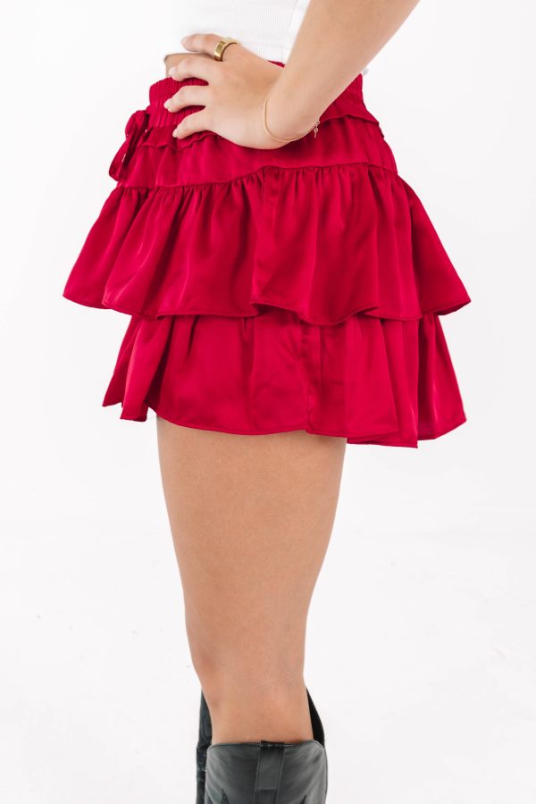 Always Invited Skort - Crimson For Discount