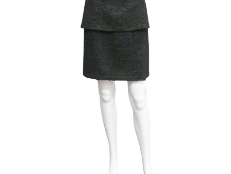 Black Tweed Metallic Mini Skirt Online Hot Sale