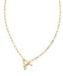 Kendra Scott Pearl Letter Short Pendant Necklace  Gold White Pearl Cheap