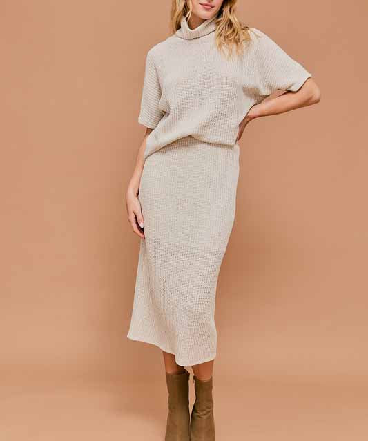 Textured Midi Skirt - Natural - FINAL SALE Online Sale