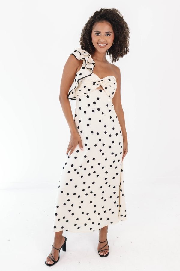 House Party Midi Dress - Cream For Cheap