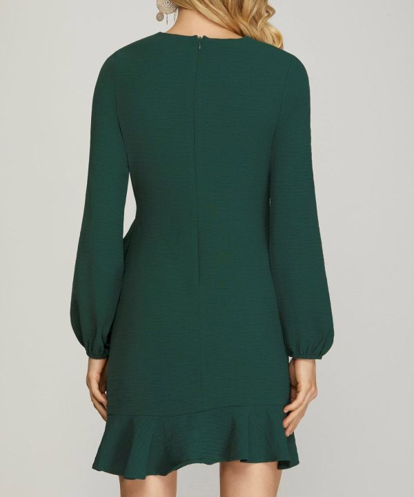 Asymmetrical Hem Mini Dress - Sea Green - FINAL SALE Online Sale