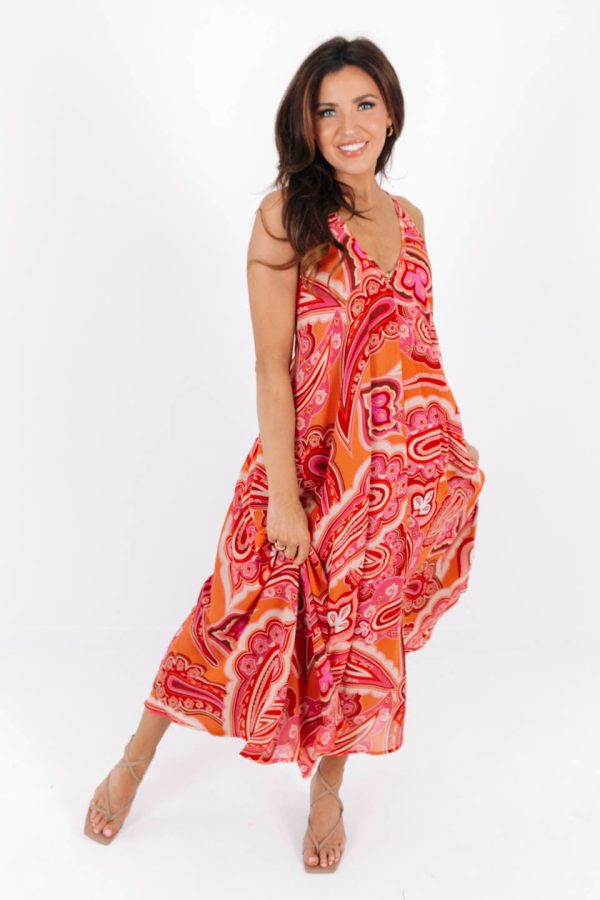 All The Fun Maxi Dress - Orange Hot on Sale