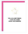 Letterpress Paperclip Card - You As A Best Friend: 5 out of 5 Stars Online now