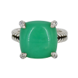 Chatelaine Green Chrysoprase & Diamond Ring For Discount