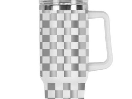 40oz Checkered Quencher Tumbler - White, Blush OR Sky Blue - FINAL SALE For Discount