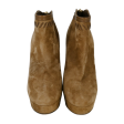 Beige Suede Platform Booties Sale