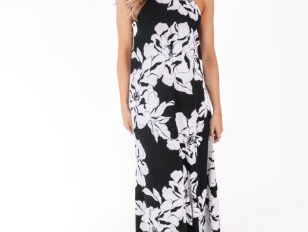 Always Blooming Maxi Dress - Black White Sale