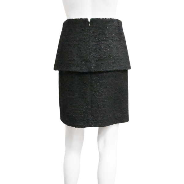 Black Tweed Metallic Mini Skirt Online Hot Sale