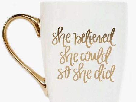 Gold Coffee Mug - She Believed She Could Sale