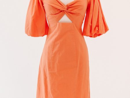 Totally Tangerine Midi Dress - Orange Hot on Sale