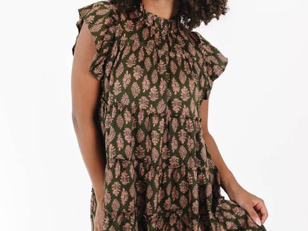 Fern Flutter Dress - Olive Green Online Hot Sale