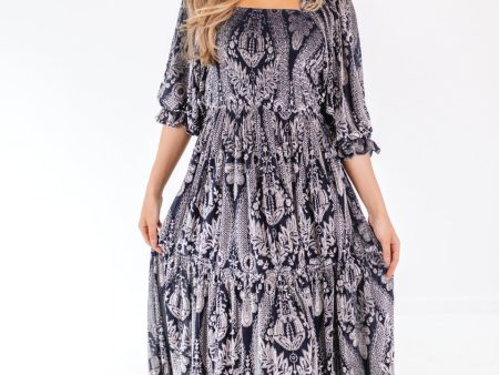 Sunday Best Maxi Dress - Navy Silver Online now