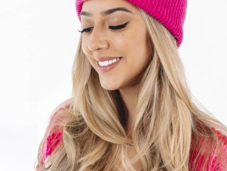 Ski Shack Beanie - Magenta on Sale