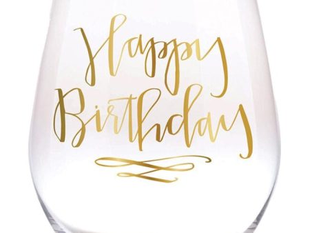 Jumbo Wine Glass - Happy Birthday - FINAL SALE Online