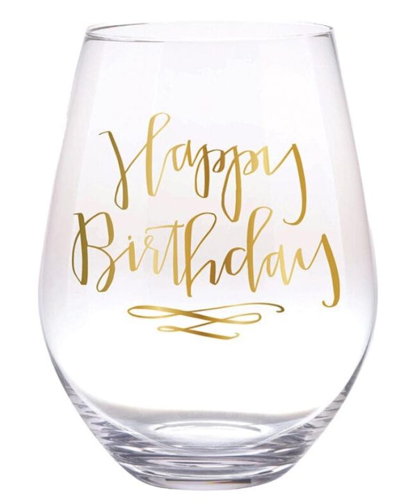 Jumbo Wine Glass - Happy Birthday - FINAL SALE Online