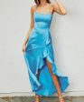 Open Back Ruffled Maxi Dress - Blue Topaz - FINAL SALE Discount