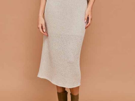 Textured Midi Skirt - Natural - FINAL SALE Online Sale