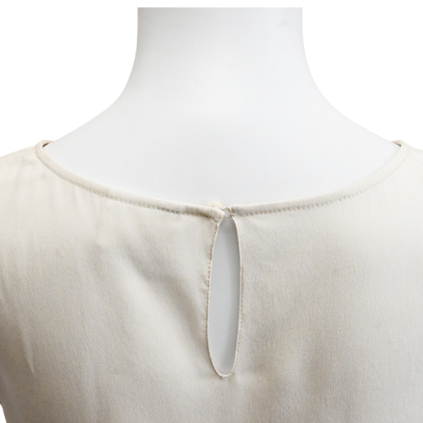 Cream Silk Sleeveless Blouse For Discount