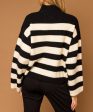 Half Zip Stripe Sweater - Black White Supply