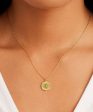 Gorjana Birthstone Coin Necklace - Green Agate Gold Online Hot Sale