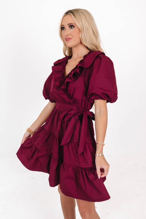 Babe In Burgundy Dress - Burgundy For Sale