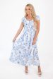 Baby Blues Midi Dress - White Blue on Sale