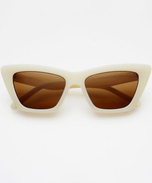 Freyrs Siena Acetate Cat Eye Sunglasses - Milky White For Discount