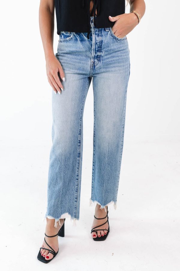 Pistola Cassie Super High Rise Straight Crop Jeans - Era For Sale