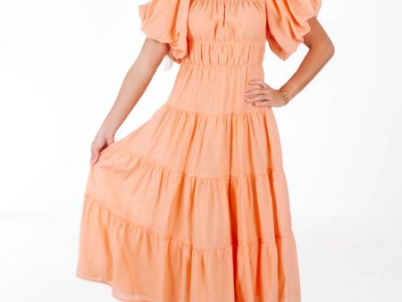 Peachy Keen Midi Dress - Peach Online Sale