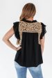 The Honey Ruffle Neck Top - Black Online now