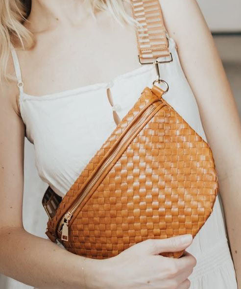 Woven Westlyn Bum Bag - Brown, Cream OR Black Discount