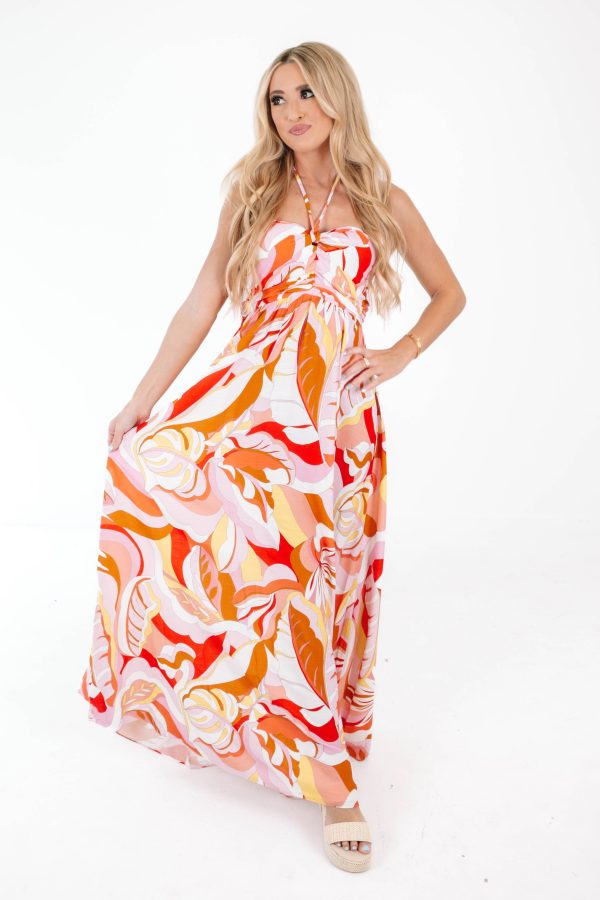 Groovy And Good Maxi Dress - Pink Multi Hot on Sale