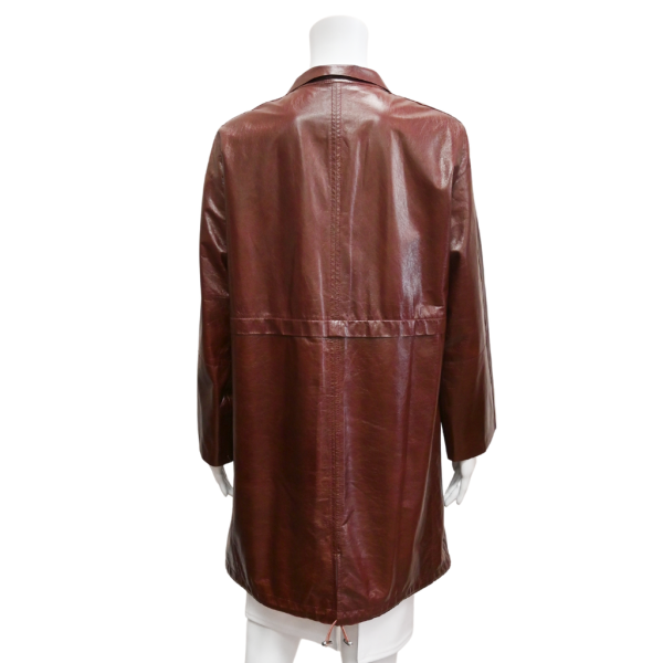 Brick Red Leather Coat Supply