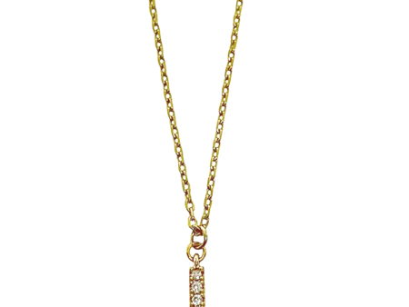 Crystal Bar Necklace - Gold on Sale