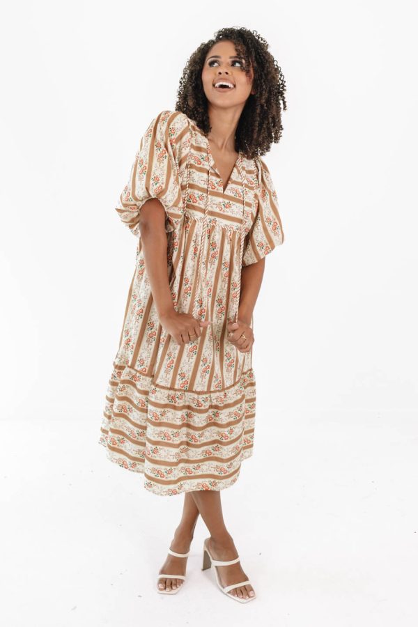 If It Happens Midi Dress - Brown Cheap