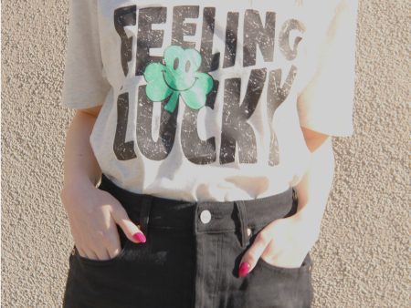 Feeling Lucky Tee - White - FINAL SALE Online now