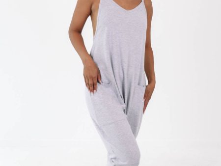 Early Bird Jumpsuit - Heather Grey Online Hot Sale