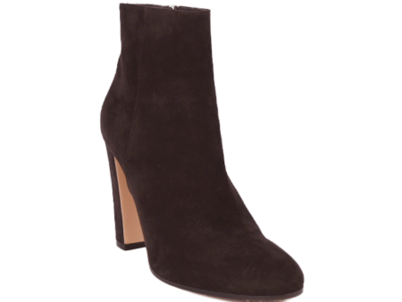 Dark Brown Suede Booties Cheap