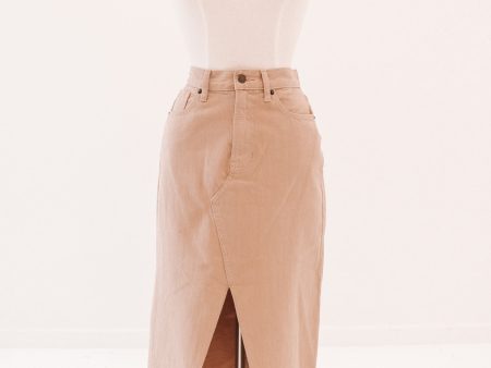 Back On Track Denim Midi Skirt - Sand Supply